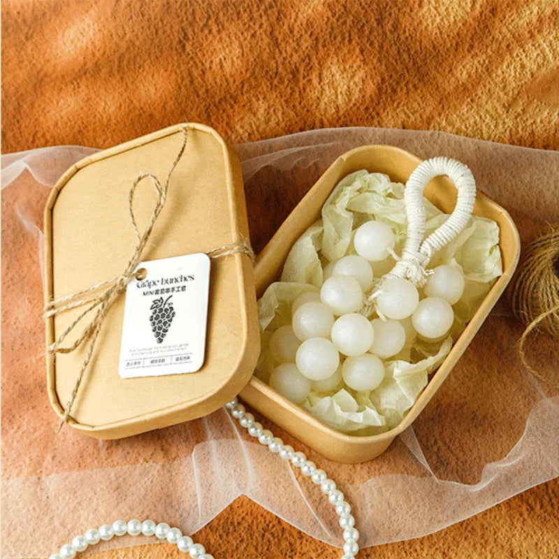 Handmade Soap Bar,Pearl Grape Bunches Bathing & Washing & Cleaning & Nourishing Gift Box Soap,Plant Extraction Mild Remove Dirt
