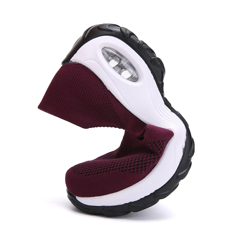 Shoes for Women Casual 2025 Anti Slip Outdoor Thick Sole Sloping Heel Breathable Casual Comfortable Sports Shoes Walking Shoes