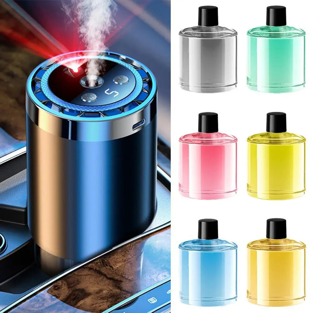 Smart Car Air Freshener - Adjustable Automatic Scent Diffuser with Starry Sky Ambient Light