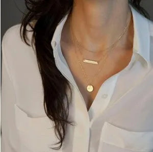Multilayer Necklace 3 Layered Chain Necklaces & Pendant Women Gold Color Choker Necklaces 3 Layer Chain Jewelry New