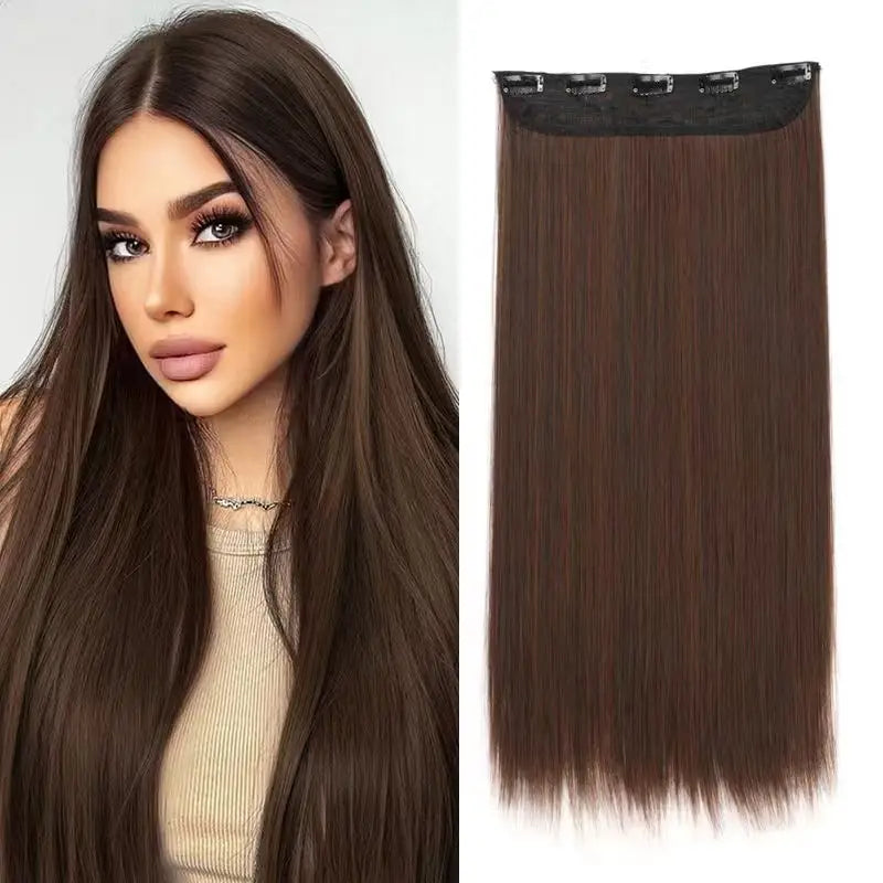 Natural-Looking Clip-In Hair Extensions with Five-Clip Weft for Volume