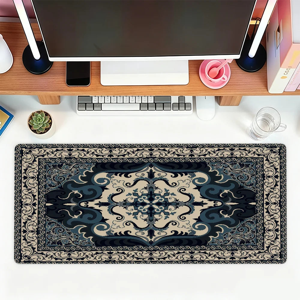 Persian carpet-pattern desk mat and mouse pad