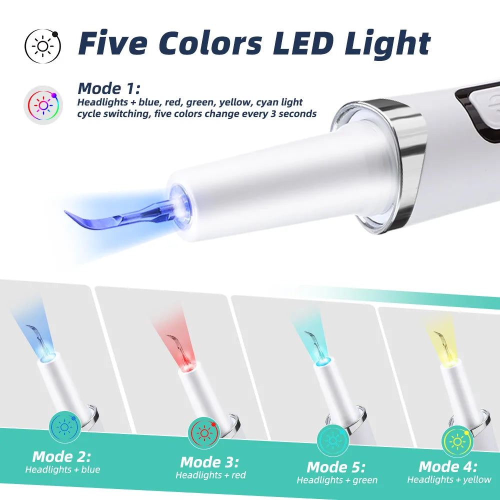 Electric Tooth Polisher - 4 Modes Dental Tartar Remover Plaque Stains Cleaning Teeth Whitening Tool