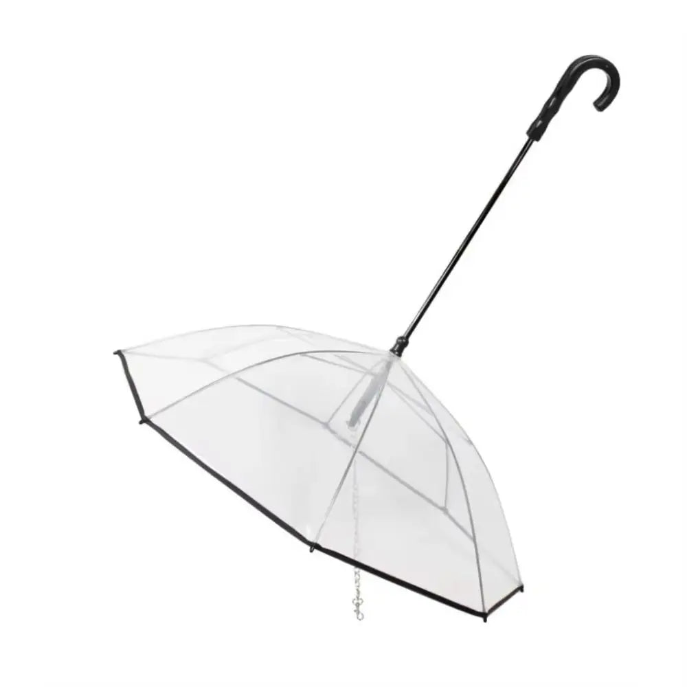Detachable Clear Pet Dog Umbrellas C-Shape Handle with Leash Doggy Poncho Adjustable Rainproof Raincoat for Dogs Pet Supplies
