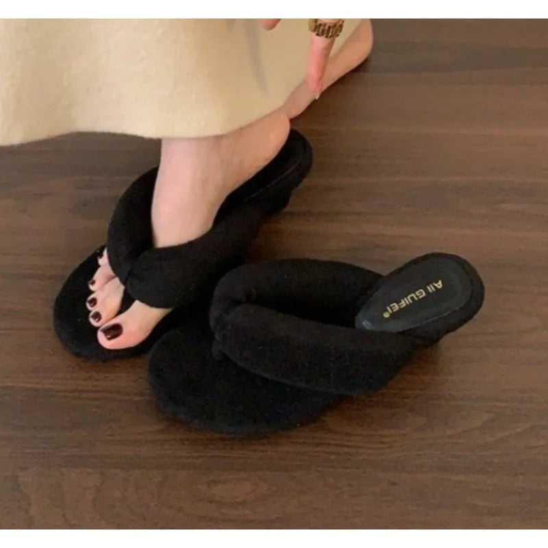 Comfort Soft Wedges Slippers Women Summer Sexy Clip Toe Flip Flops Fashion Non-slip Vacation Beach Slide Sandals Sandalias Mujer