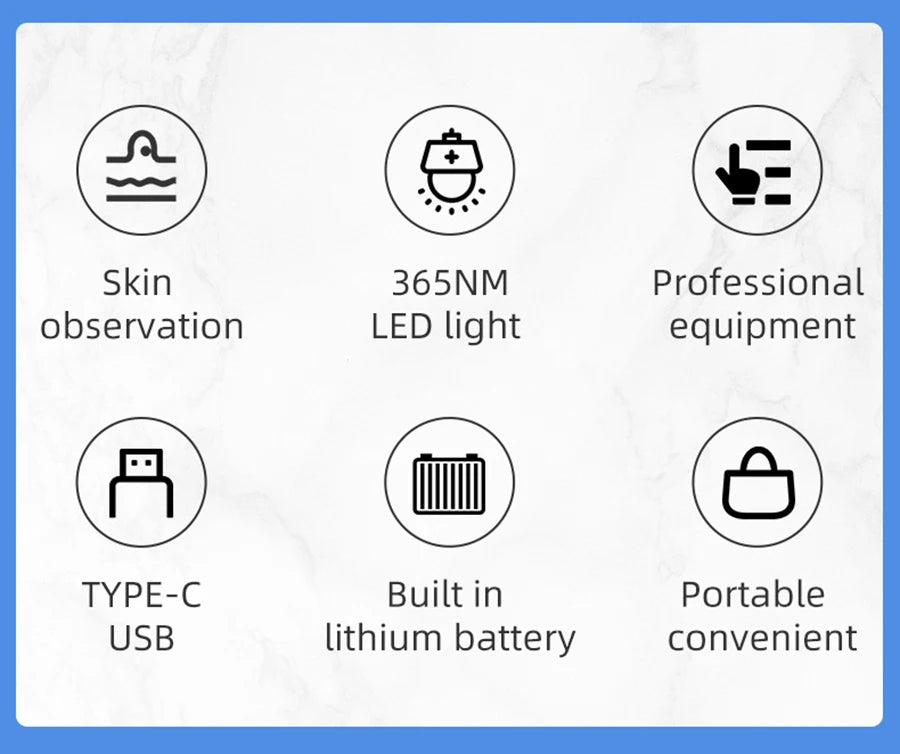 Skin Analyzer Skin Examination Beauty Test Medical Wood's Lamp Dermoscope Medical Woods Lamp Skin Analysis Vitiligo Detector