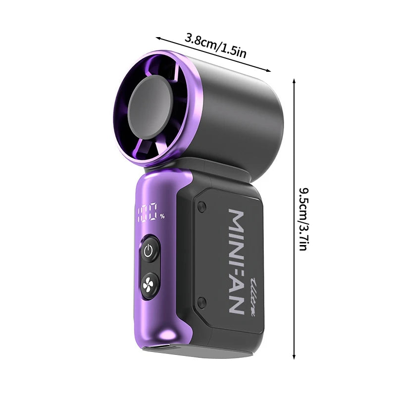 Portable Handheld Plastic Mini Fan With Led Display On The Go