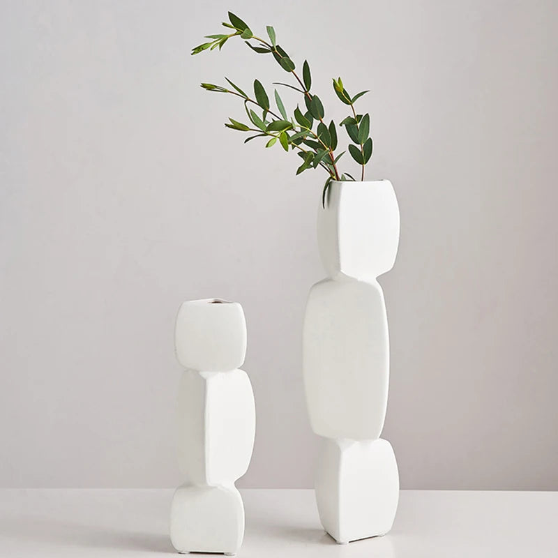 Modern Minimalist Black Vase - Nordic Style Home Decor Art Ornament for Living Room