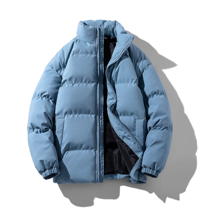 Autumn and Winter Puffer Jacket Men Vintage Warm High Neck Zipper Design Cotton-Padded Coat SINOBILLOW