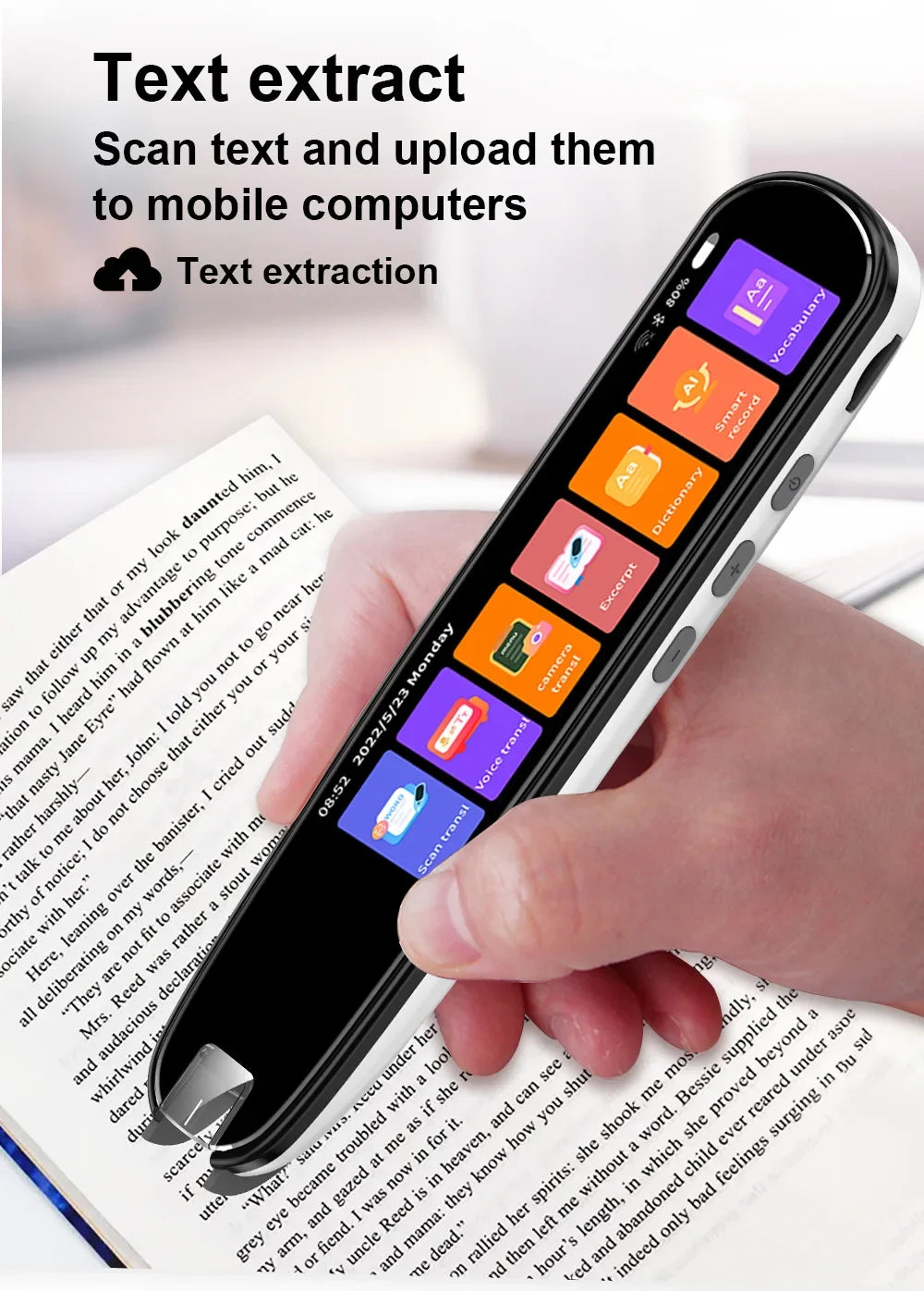 2026 Smart AI Scan Pen – 134 Languages, Voice & Photo Translator, 3.38” Touchscreen, Offline Record & Instant Translation