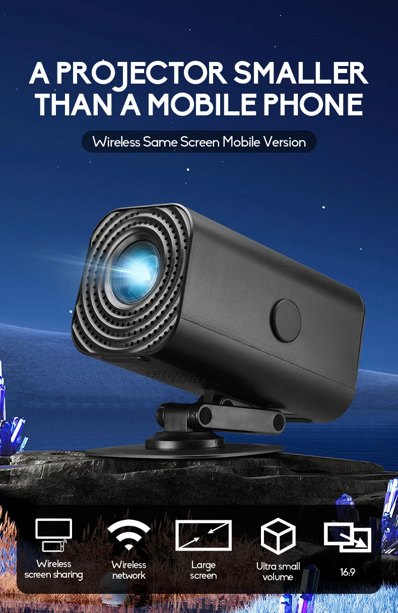 Mini Home Theater Projector - 180° Flexible 1080P USB Smartphone Screen Sharing