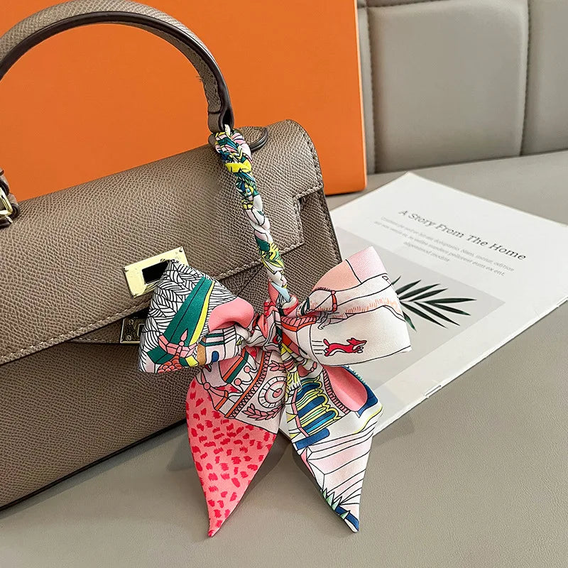 NEW 2026 Long Scarf for Women Narrow Ribbon Headband Female Neckerchief Handle Bag Band Bandana Hair Tie Accessories