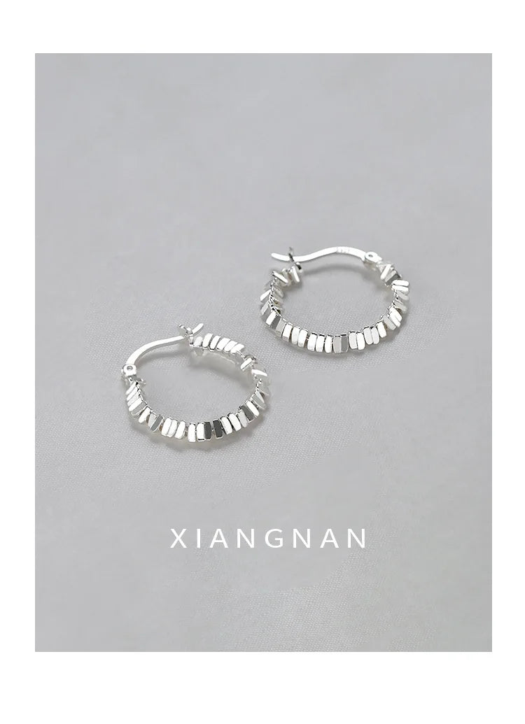 New 925 Sterling Silver Earrings Charming Minimalist Style Geometric Earrings Party Gift Women Fine Jewelry