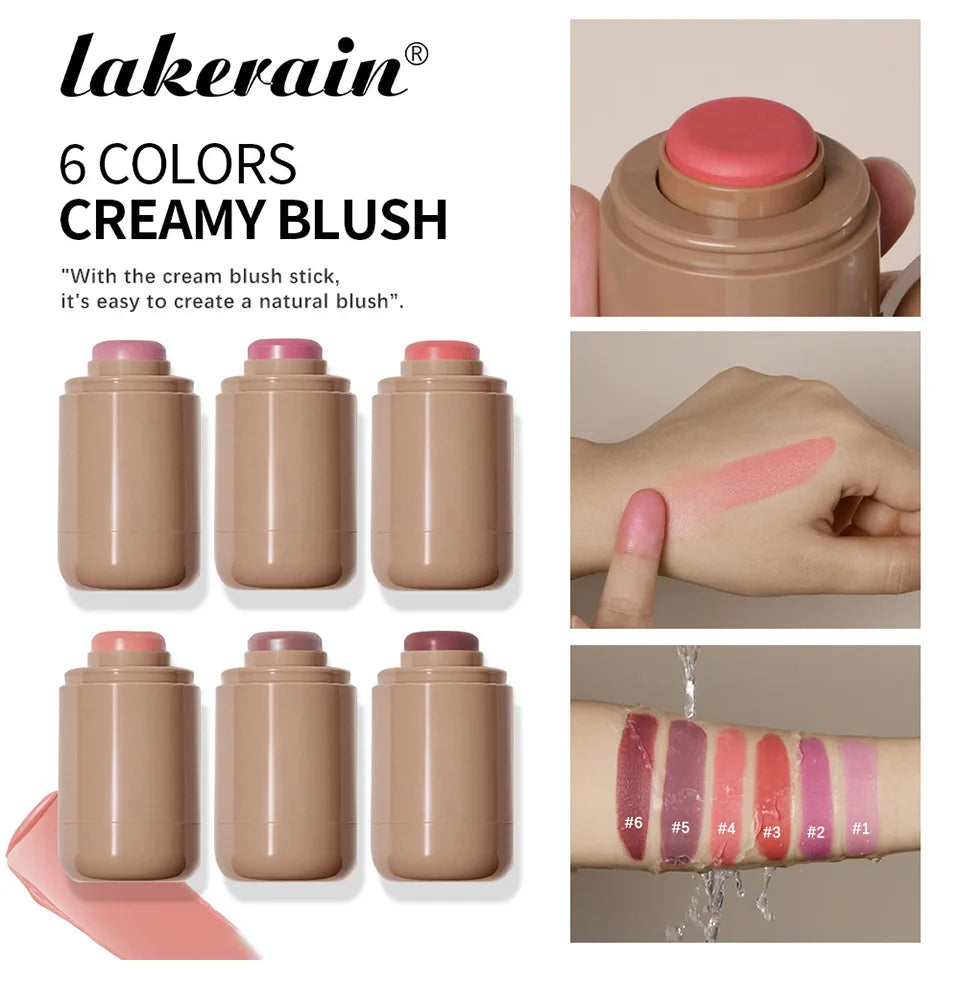 Pink Beauty Multi-use Blush Stick For Lips Cheek Long-lasting Hydrating Highlights Brighten Soft Natural Flush Cream Blush Stick