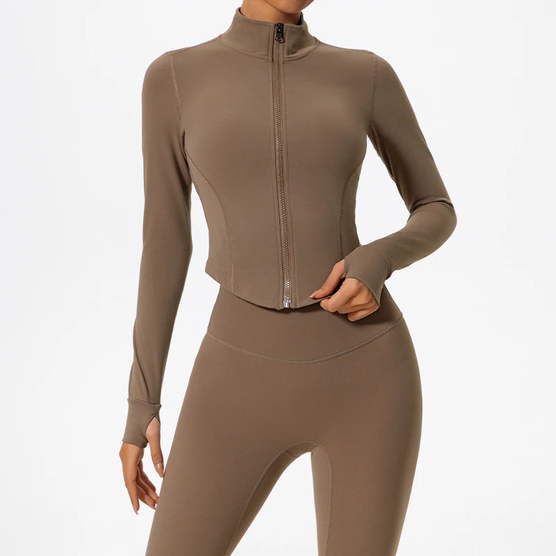 Ultra-Soft Fabrics Casual Tight Sports Jackets Women Zipper Yoga Clothes Quick-Dry Long Sleeve SPORTSWEAR REVOLUTION