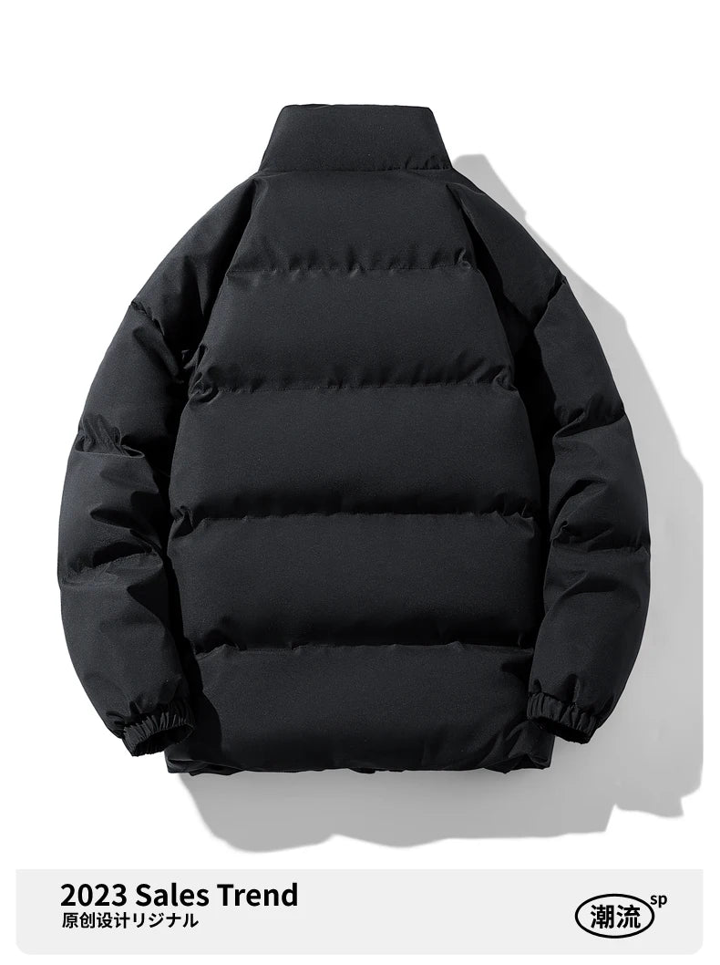Autumn and Winter Puffer Jacket Men Vintage Warm High Neck Zipper Design Cotton-Padded Coat SINOBILLOW