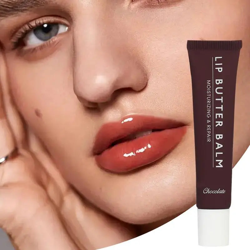 Crystal Lip Butter Balm - Moisturizing Jelly Oil Lipgloss with Brown Sugar Cherry Pink Tints
