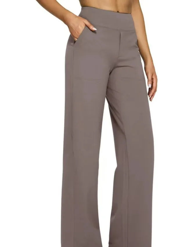 Yoga Pants Women Wide Leg Pants with Pockets High Waist Stretch Dress Casual Sweatpants Petite/Regular/Tall