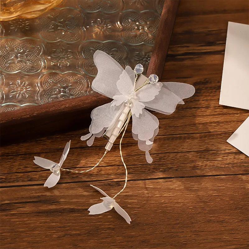 13cm Large Hair Claw For Women Elegant Butterfly Element Hair Gripper Exquisite Silk Flower Hair Clip Fashion Shark Hair Clips