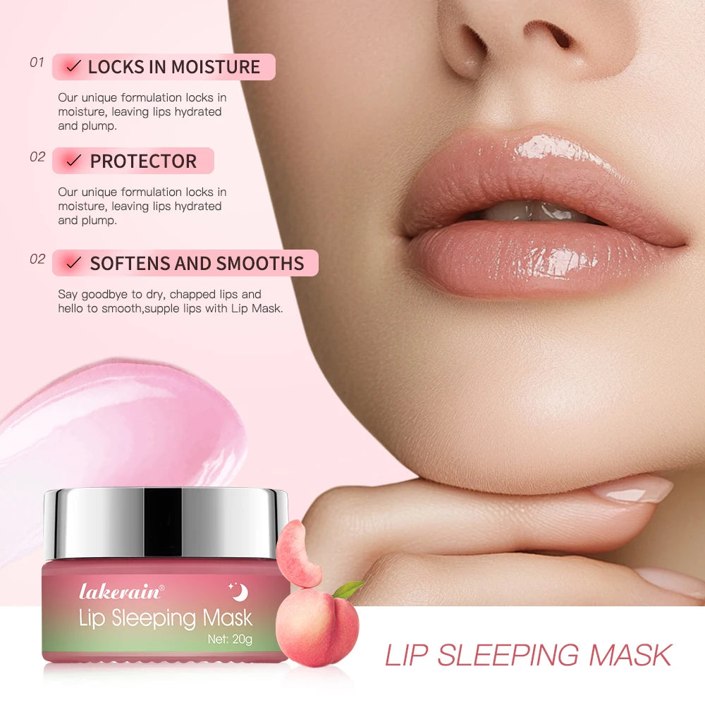Lip Sleeping Mask Peach Moisturizing And Collagen Enhancing Restores Hydrates And Volumizes Dry And Chapped Lips Care Products