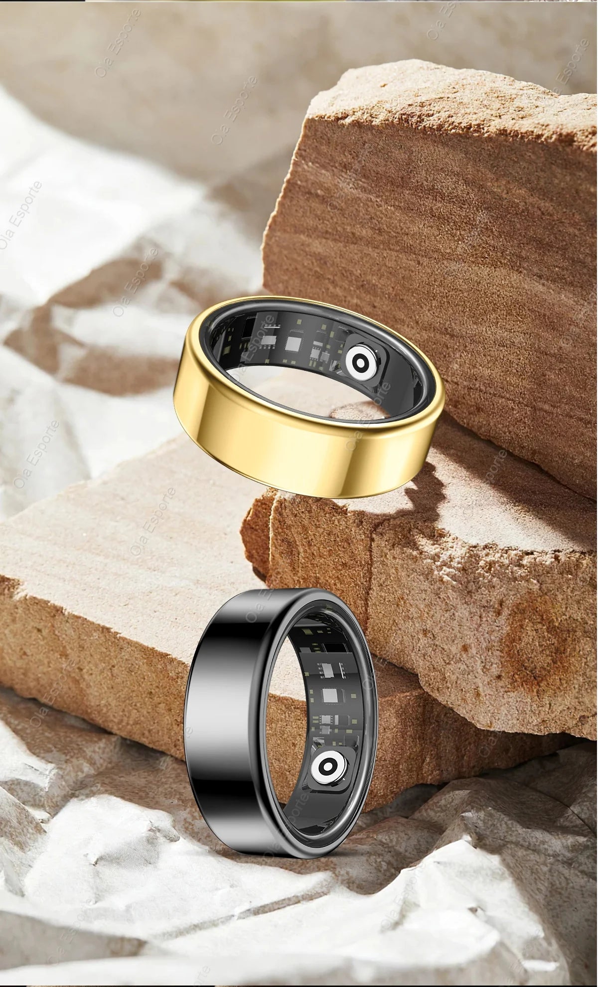 Smart Ring 2026 – Health Tracker, Fitness & Sleep Monitor, Smart Notifications, Stylish Wearable for Women & Men! Charging case for iOS and Android