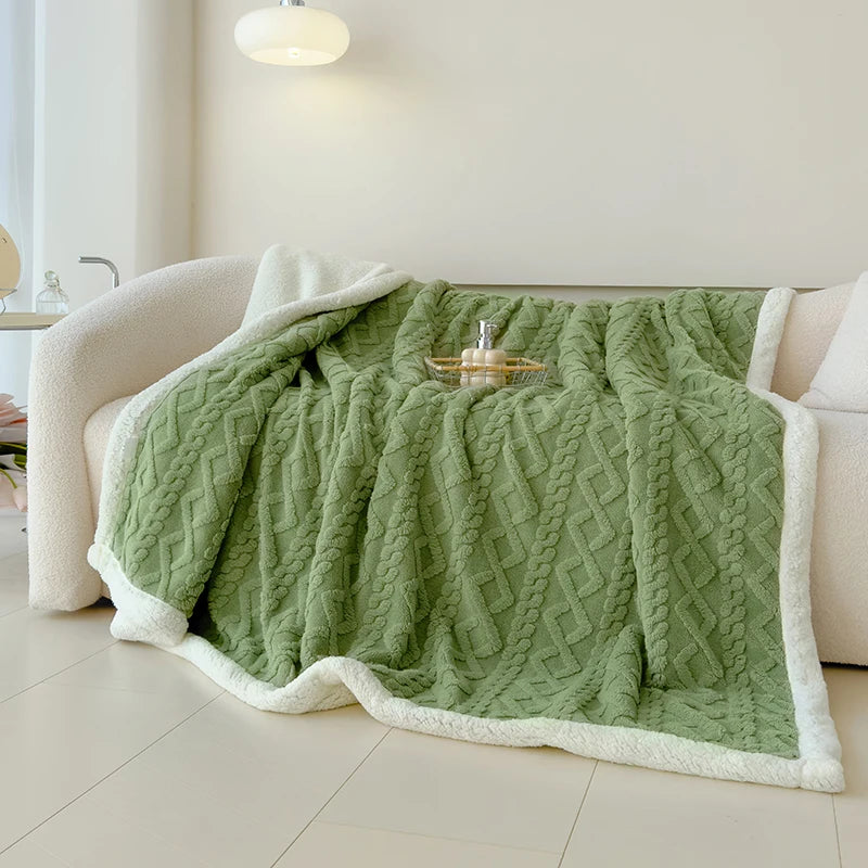 Double Thickened Throw Blanket Pile Tapestry Winter Warm Bed Cover Sofa Blanket Multifuntional Blanket Super Soft Cozy Blankets