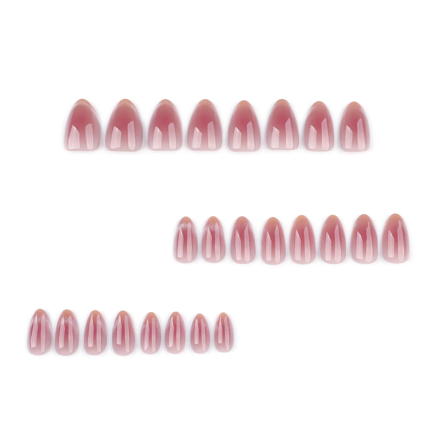 24pcs French Almond Press on Nails Simple False Nails Wearable Stick-on Nail Fake Nails Uñas Postizas Mujer Накладные Ногти 네일팁