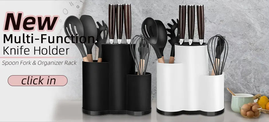 Knife holder Multi-Function Utensil stand Knife Block PP Flatware Drainer Storage Box Spoon Fork Kitchen Organizer Rack