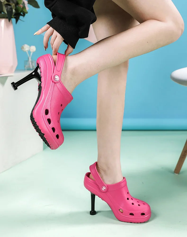 EVA Material Womens Sandals Thick Heel Hollow Out Design Fashionable Beach Shoes Garden Walking Comfortable Ladies SANDAL LUXURY