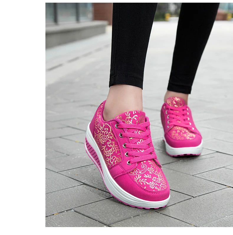 Women Leather Casual Sneakers Fashion Comfortable Platform Walking Shoes Wedge Moccasins Breathable Loafers Zapatos De Mujer