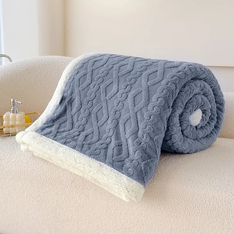 Double Thickened Throw Blanket Pile Tapestry Winter Warm Bed Cover Sofa Blanket Multifuntional Blanket Super Soft Cozy Blankets