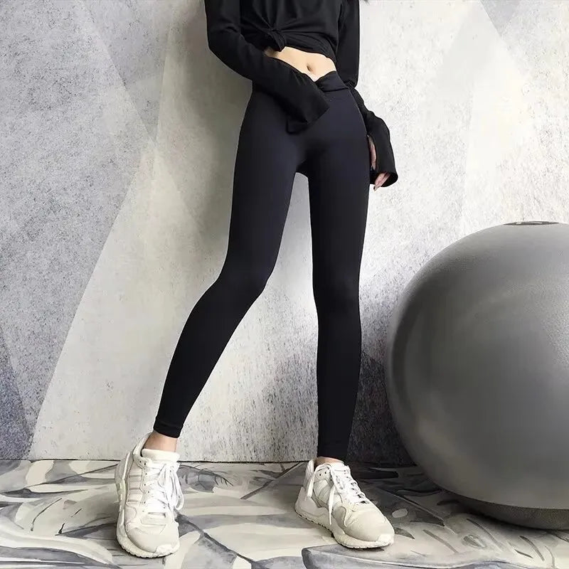 Fitness Pants Women Stretch Tight Peach Buttock Lifting Yoga Pants High Waist Belly Holding Quick Dry Running Sweat pants Fitnes