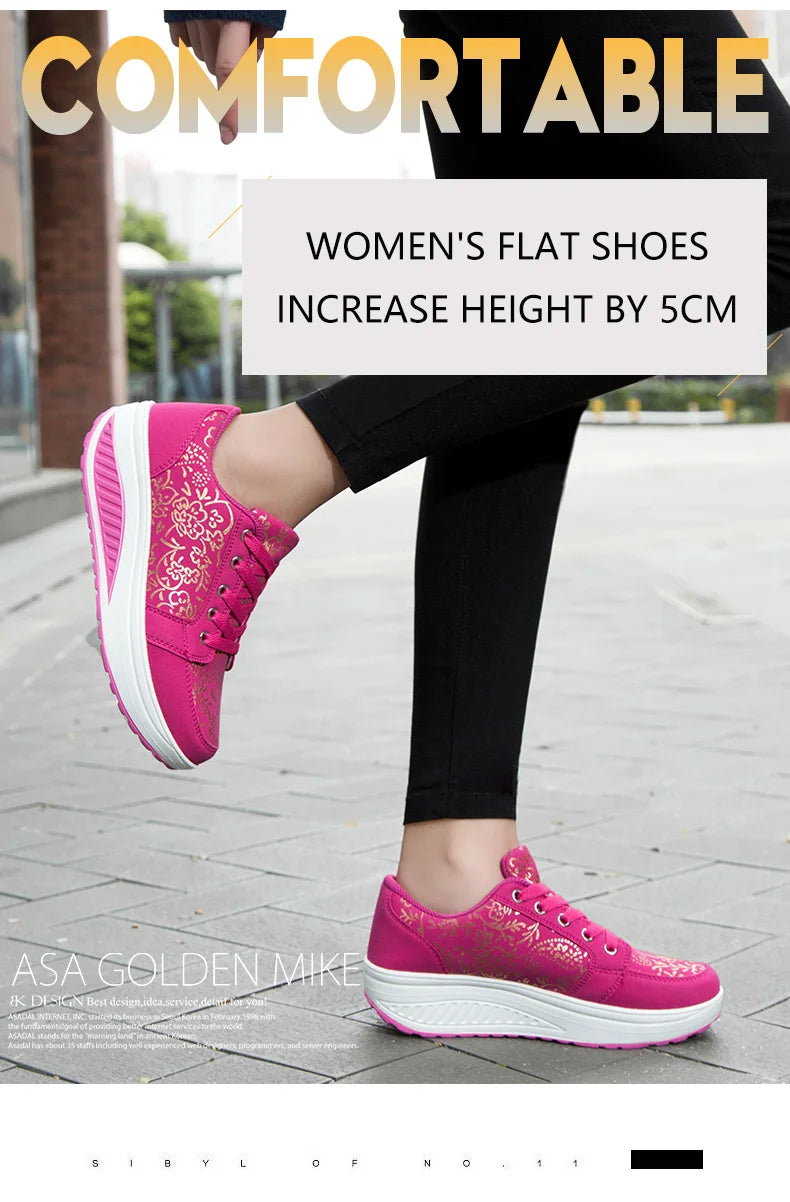 Women Leather Casual Sneakers Fashion Comfortable Platform Walking Shoes Wedge Moccasins Breathable Loafers Zapatos De Mujer