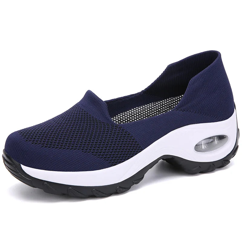 Shoes for Women Casual 2025 Anti Slip Outdoor Thick Sole Sloping Heel Breathable Casual Comfortable Sports Shoes Walking Shoes