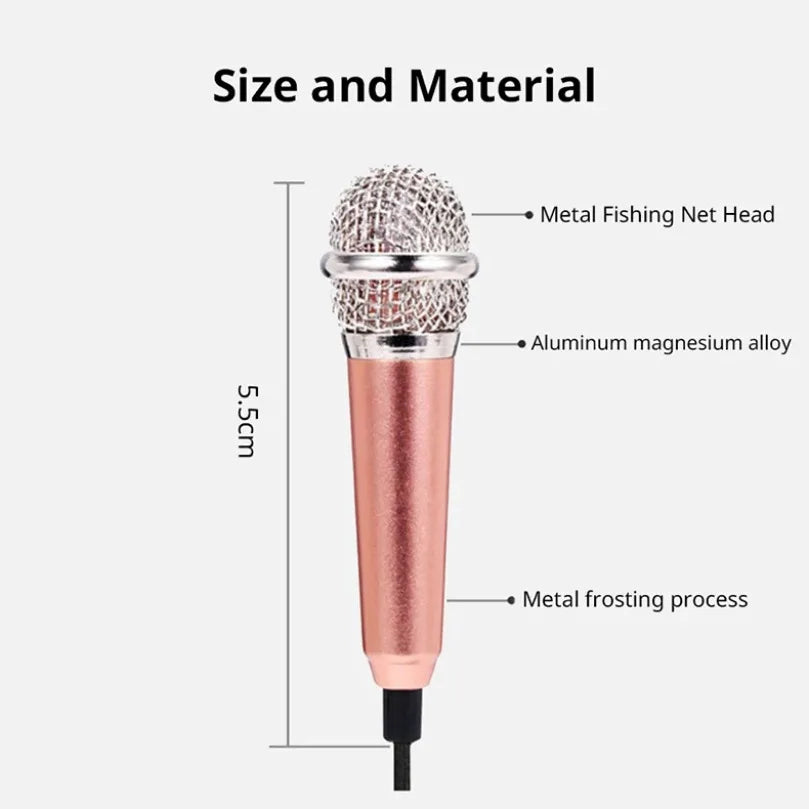 Portable Mini Microphone 3.5mm Stereo Studio Mic KTV Karaoke For Smart Phone Laptop PC Desktop Handheld Audio Microphone