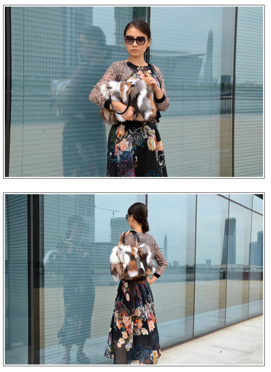 2026 New Clothing Designer Luxury Soft Fox Hair High-end Handbag Fashion Large Capacity Charm Women's Special Fur Bag
