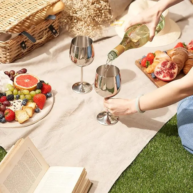 New Stainless Steel Glass Cocktail Creative Metal Wine Glass Bar Restaurant Champagne Glass Red Wine Glass Drinkware Barware Cup