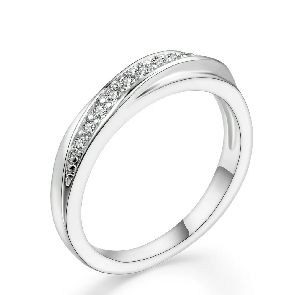 Engagement Wedding Rings For Women Promise Dainty Ring Fashion Jewellry Simple Rose Gold Color Zirconia Jewelry Female R314
