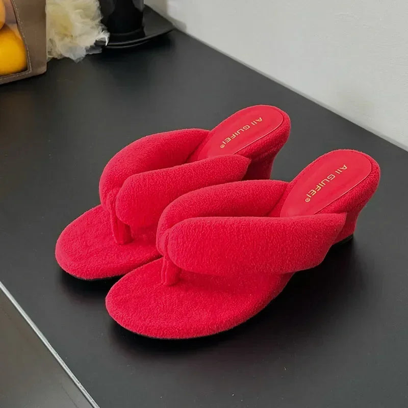 Comfort Soft Wedges Slippers Women Summer Sexy Clip Toe Flip Flops Fashion Non-slip Vacation Beach Slide Sandals Sandalias Mujer