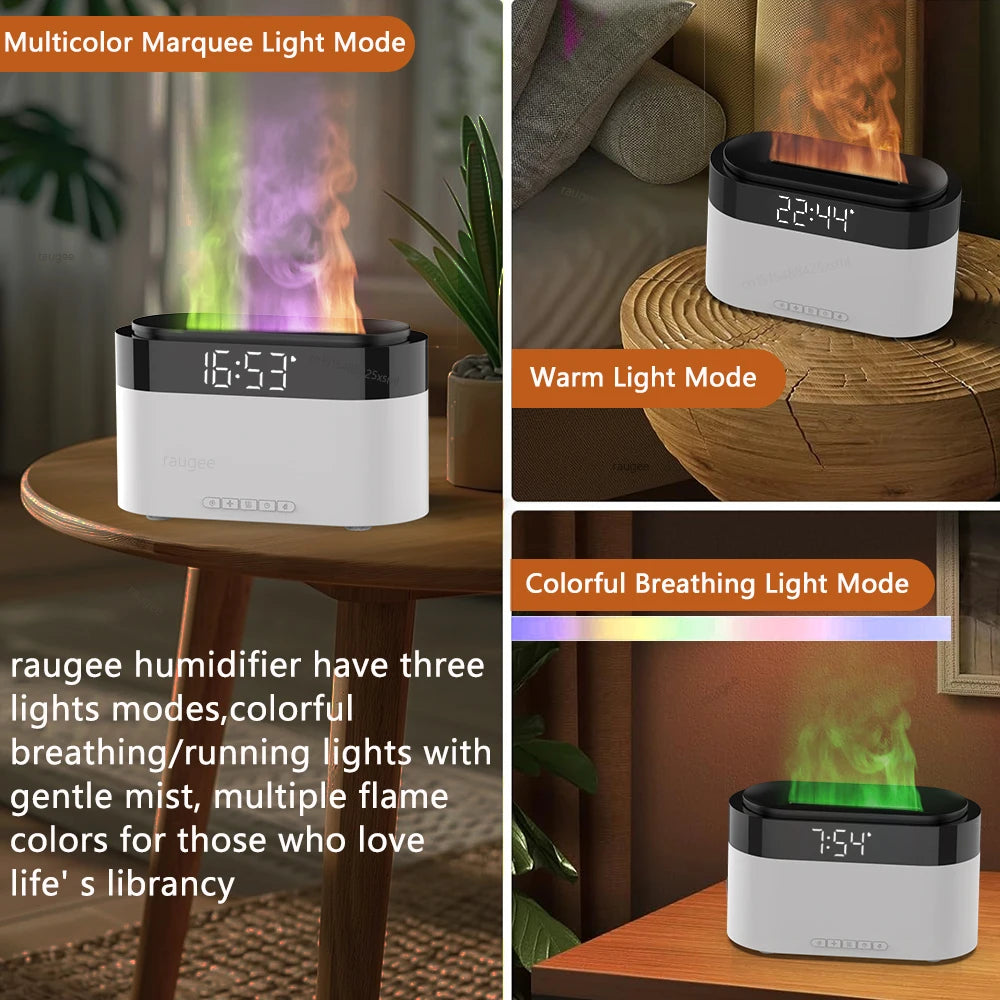 Aroma Air Humidifier Essential Oil Diffuser - Fire Flame Humidifier with Alarm Clock Remote Control