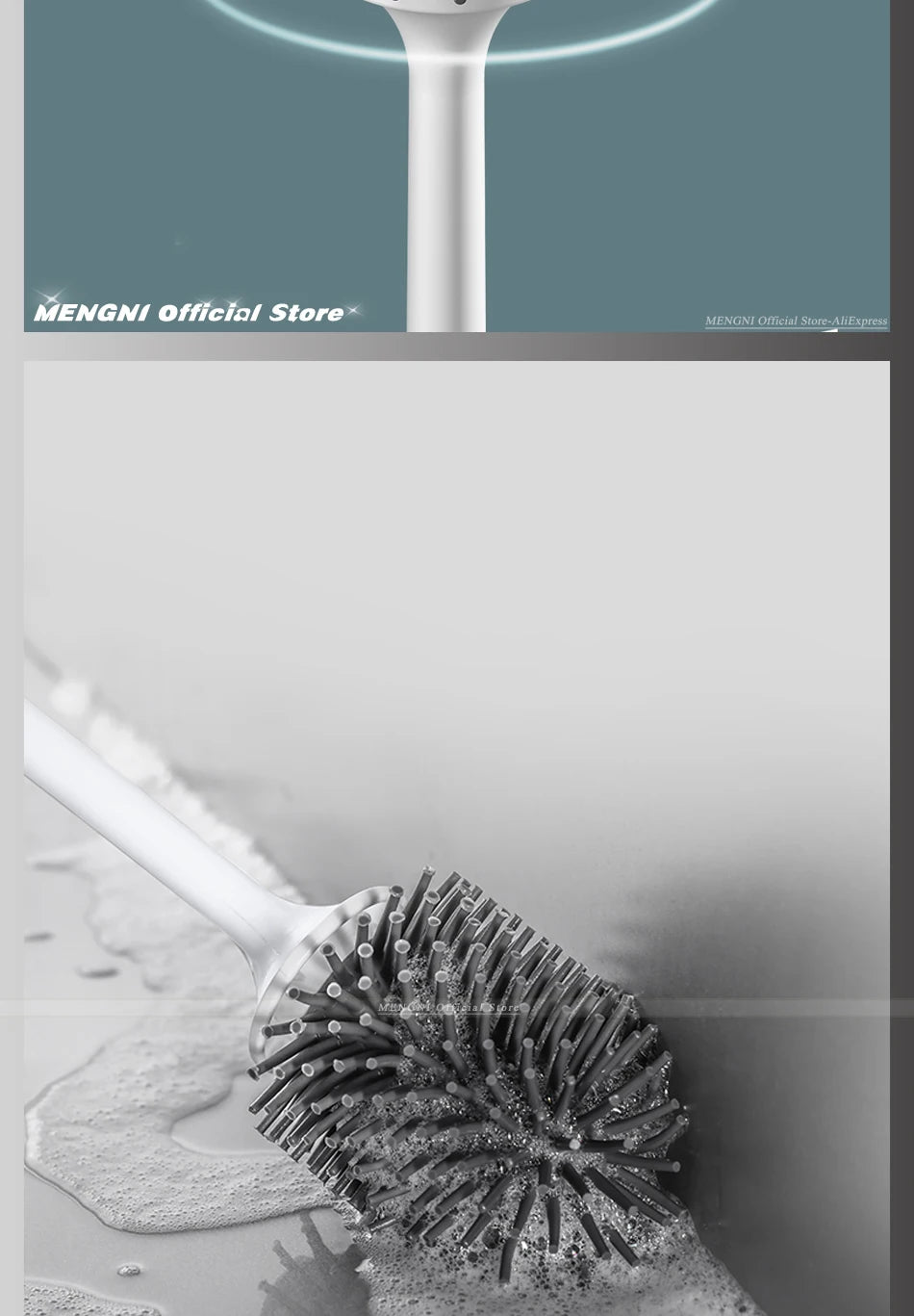 MENGNI-Silicone Toilet Brush Cleaner Brush Wall Floor Bathtubs And Accessories Cleaning Tools Cleanliness Bathroom Accessories