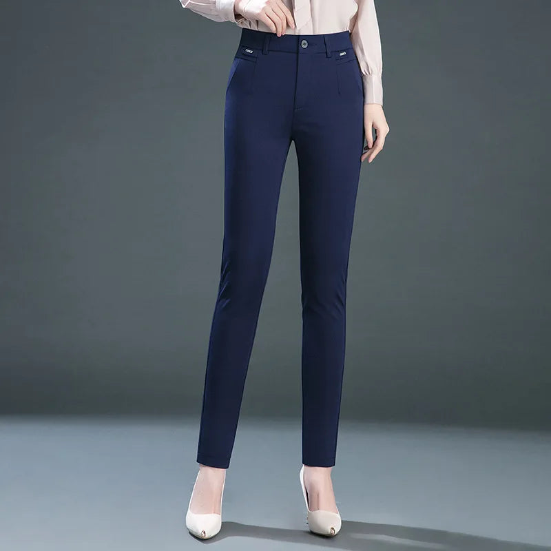 Multiple Pockets Y2k Clothes Straight Leg Pants Elegant Woman Dress Pants Women's Stretch Casual Trousers Clothing
