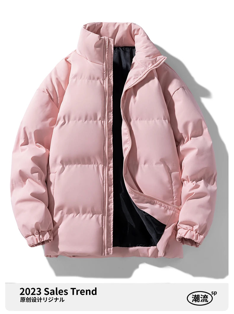 Autumn and Winter Puffer Jacket Men Vintage Warm High Neck Zipper Design Cotton-Padded Coat SINOBILLOW