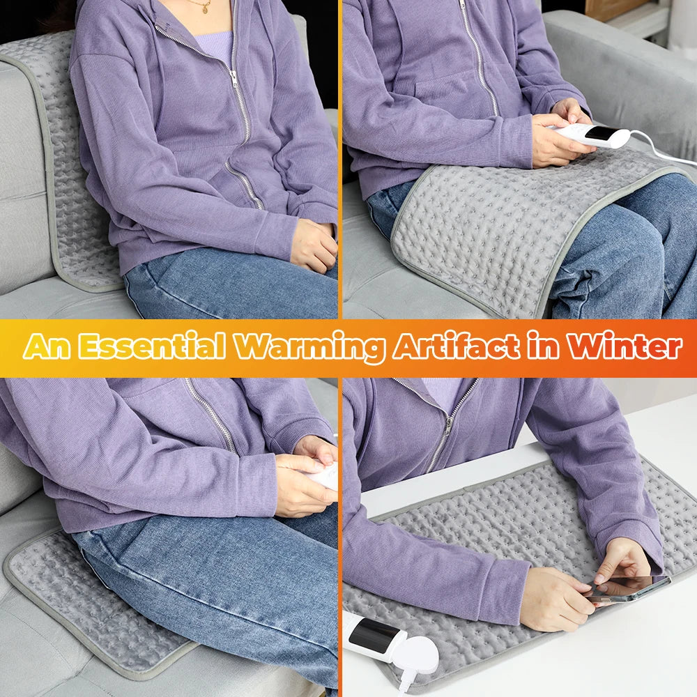 Electric Heating Blanket Thermal Pads Warmer 9 Levels Heated Mat Soft&Safe Winter Body Back Leg Warmer Pads Home Use 60*30cm