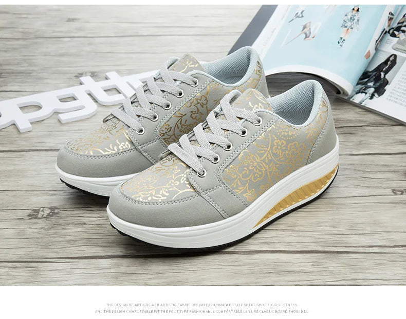 Women Leather Casual Sneakers Fashion Comfortable Platform Walking Shoes Wedge Moccasins Breathable Loafers Zapatos De Mujer