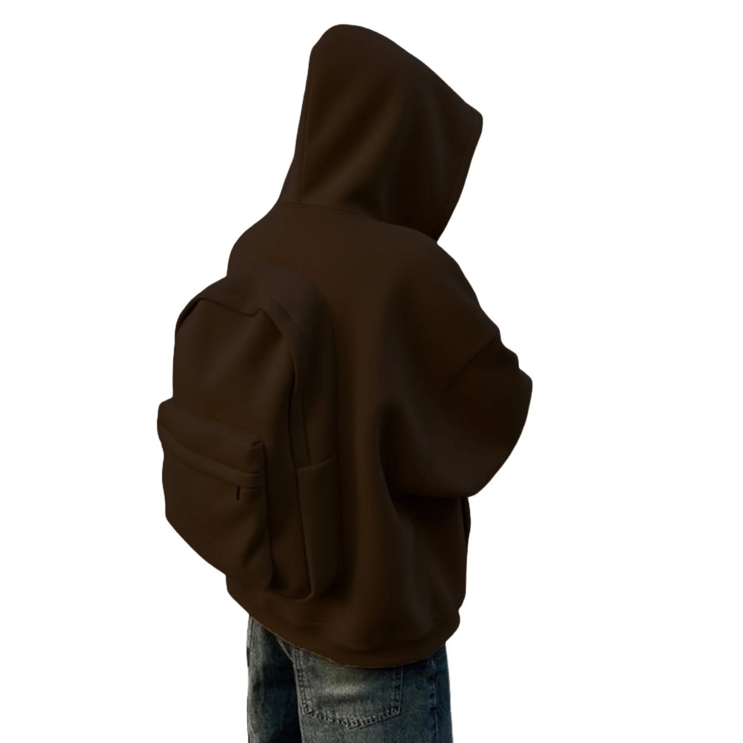 Streetwear Fashion Backpack Hoodie Three dimensional Backpack Casual Hoodie Autumn Winter High Street Trend Top Loose Sportswear