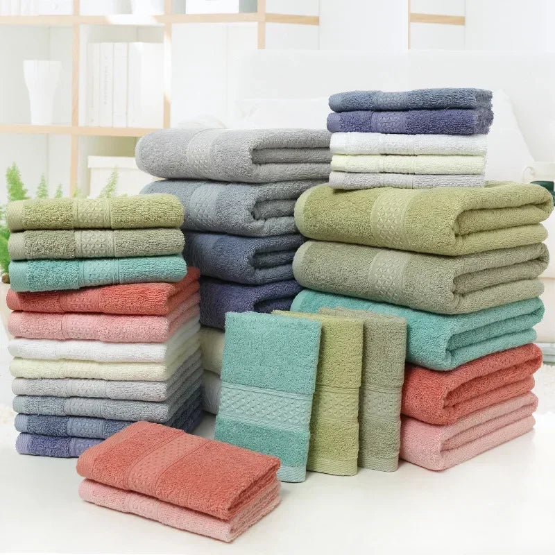 Three-piece towel bath towel 70x140cm square absorbent couple household towel set
