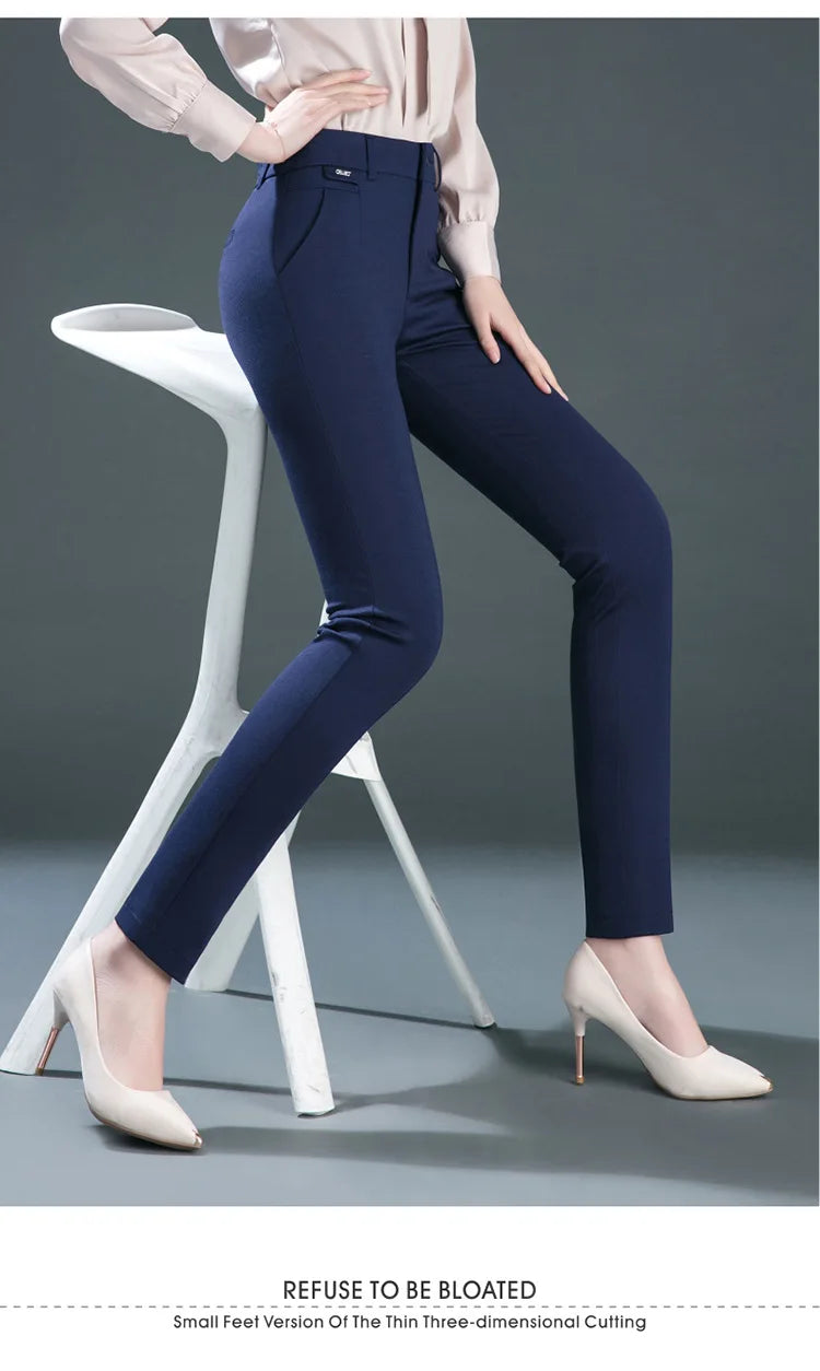 Multiple Pockets Y2k Clothes Straight Leg Pants Elegant Woman Dress Pants Women's Stretch Casual Trousers Clothing