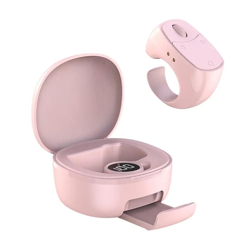 Bluetooth Ring Remote Control One Click Selfie Page Turning Roller Fingertip Controller for Phone Liking Scrolling Hands Free