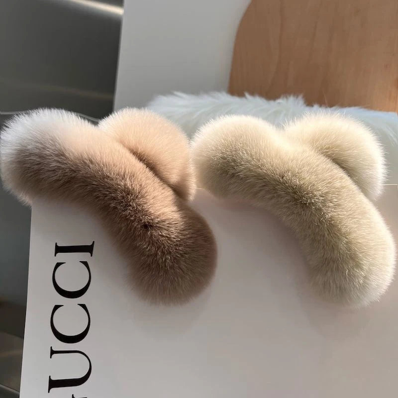 Winter Faux Fur Hair Claw Rabbit Hair Hairpins Plush Hair Clip Barrette Crab Headwear For Women Girls Hair Accessories